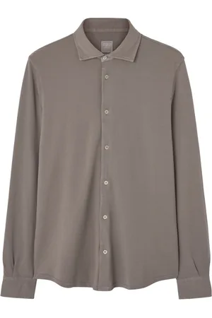 FEDELI Overhemden, Heren, Bruin, L, Stijlvolle Overhemden Collectie