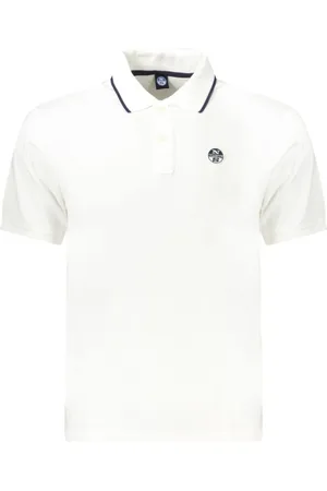 North Sails Tops, Heren, Wit, S, Katoen, Nautische Chic Polo Shirt met korte mouwen