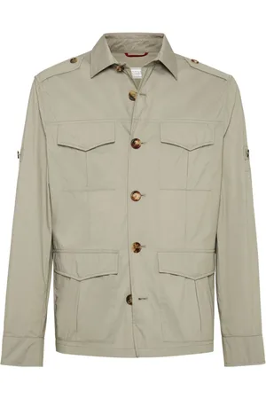Brunello Cucinelli Jassen, Heren, , XL, Katoen, Waterdichte Jas Lichtgewicht Katoen