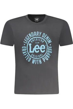Lee Tops, Heren, Zwart, M, Katoen, Zwarte Katoenen Heren T-Shirt