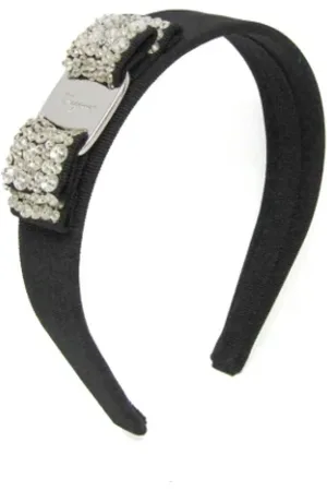 Salvatore Ferragamo Pre-owned, Dames, Zwart, ONE Size, Katoen, Pre-owned Cotton hair-accessories