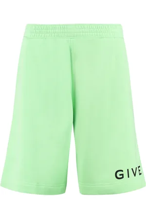 Givenchy Korte broeken, Heren, Groen, S, Katoen, Logo Print Katoenen Sweatshorts