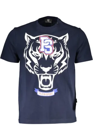Philipp Plein Tops, Heren, Blauw, S, Katoen, Gedurfd Blauw Katoenen T-shirt