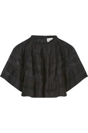 Isabel Marant Blouses & Shirts, Dames, Zwart, S, Katoen, Zwarte Katoenen Top Ht 0541Fac 1J15E