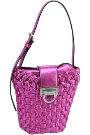 Salvatore Ferragamo Pre-owned, Dames, Roze, ONE Size, Leer, Tweedehands leren schoudertassen