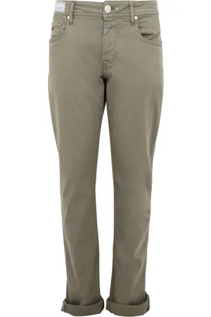 sartoria tramarossa Jeans, Heren, Groen, W36, Katoen, Slim Fit Olijfgroene Jeans