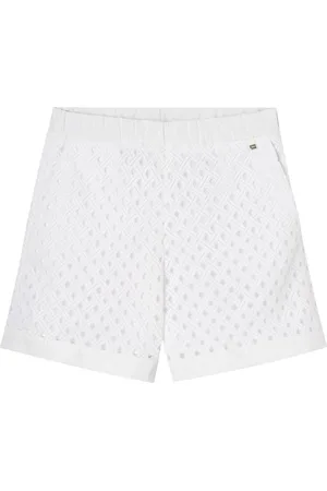 HERNO Korte broeken, Dames, Wit, M, Witte Bermuda Shorts met Gestructureerde Stof