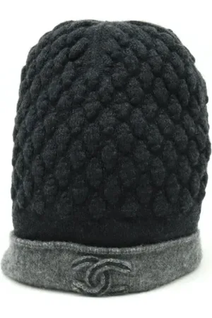 CHANEL Pre-owned, Dames, Grijs, ONE Size, Kasjmier, Pre-owned Canvas hats