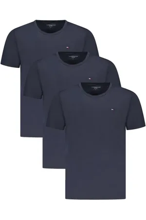 Tommy Hilfiger Tops, Heren, Blauw, M, Katoen, Blauw Katoenen Crew Neck T-Shirt
