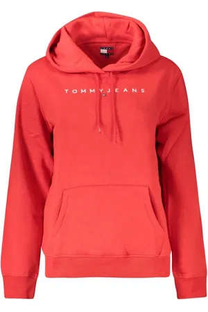 Tommy Hilfiger Sweatshirts & Hoodies, Dames, Rood, M, Katoen, Rode Katoenen Dames Sweater Hoodie