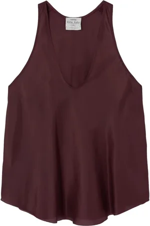FORTE FORTE Tops, Dames, Rood, S, Bordeaux Mouwloze Top