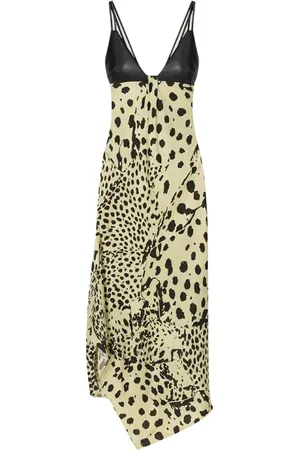 Nanushka Kleedjes, Dames, Veelkleurig, S, Geel/zwarte jurk met details