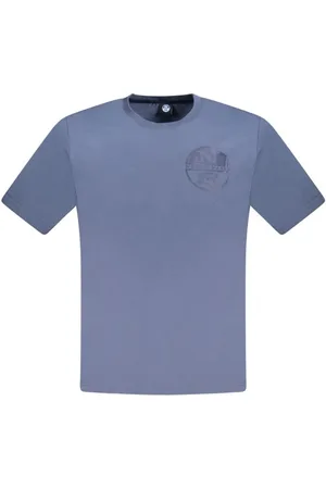 North Sails Tops, Heren, Blauw, L, Katoen, Blauw Crew Neck Katoenen T-shirt