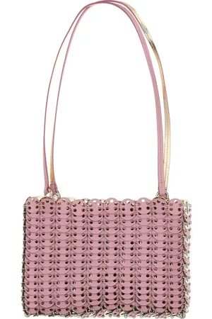 Paco rabanne Tassen, Dames, Roze, ONE Size, Omkeerbare schoudertas met schijfdetail