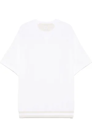 ELEVENTY Tops, Heren, Wit, M, Katoen, Witte Gebreide Katoenen Trui