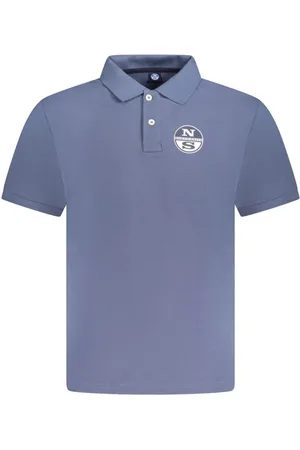 North Sails Tops, Heren, Blauw, XL, Katoen, Blauw Katoenen Poloshirt voor Mannen