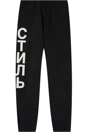 Heron Preston Broeken, Heren, Zwart, M, Katoen, Ctnmb Logo Joggers Trainingsbroeken Zwart Katoen