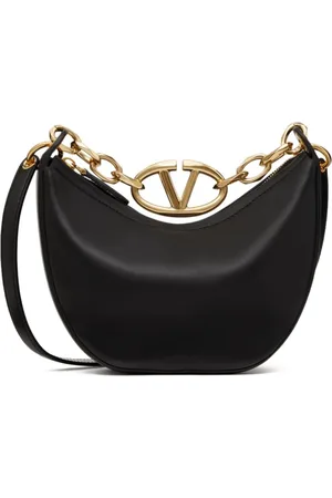 VALENTINO GARAVANI Tassen, Dames, Zwart, ONE Size, Zwarte leren VLogo Signature Schoudertas