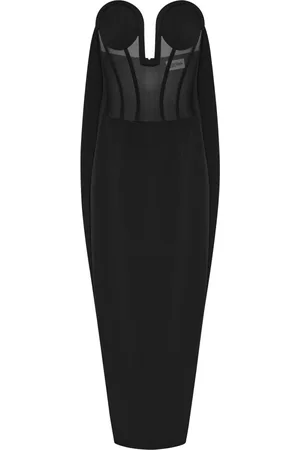 Jean Paul Gaultier Kleedjes, Dames, Zwart, S, Tule, Zwarte Tule en Crepe Korsetjurk
