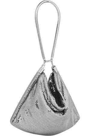 Paco rabanne Tassen, Dames, Grijs, ONE Size, Zilveren Chainmail Zak in Zilver