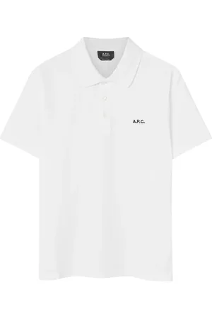 A.P.C. Tops, Heren, Wit, M, Wit Logo Polo T-shirts