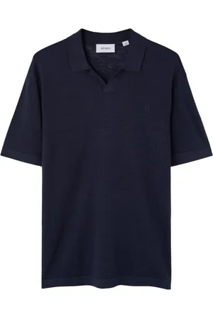 Les Deux Tops, Heren, Blauw, XL, Linnen, Blauwe Linnen Polo Shirt