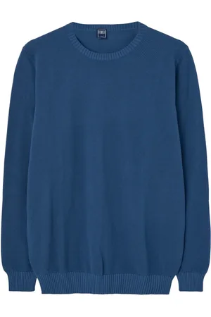 FEDELI Truien, Heren, Blauw, XL, Blauwe Gestreepte Jersey Sweaters