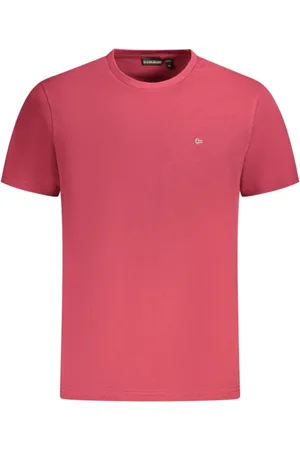 Napapijri Tops, Heren, Roze, S, Katoen, Rode Katoenen Heren T-Shirt