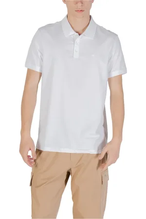Calvin Klein Tops, Heren, Wit, S, Katoen, Polo Korte Mouw Collectie