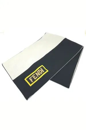 Fendi Pre-owned, Dames, Zwart, ONE Size, Wol, Pre-owned Wool scarves