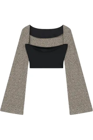 Nanushka Tops, Dames, Zwart, M, Polyester, Zwarte Triacetaat Polyester Top
