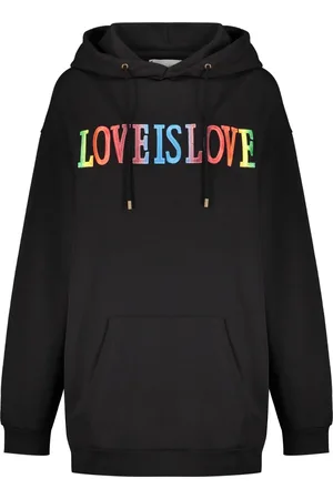 Alberta Ferretti Sweatshirts & Hoodies, Dames, Zwart, XS, Katoen, Katoenen hoodie met kangoeroezak