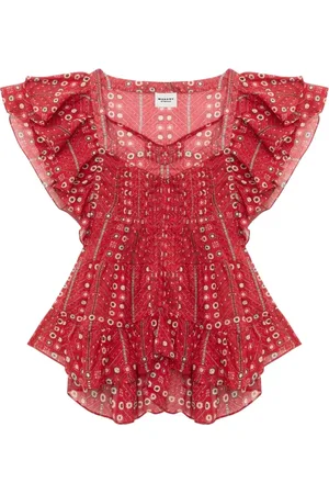 Isabel Marant Blouses & Shirts, Dames, Rood, S, Katoen, Rode Katoenen Top Ht 0033Fbc 1J19E
