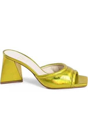 19V69 Italia Schoenen, Dames, Geel, 36 EU, Leer, Gele Leren Sandalen