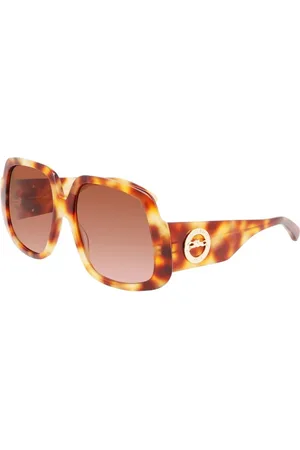 Longchamp Accessoires, Dames, Bruin, ONE Size, Bruine Acetaat Dames Zonnebril
