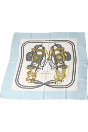 Hermès Pre-owned, Dames, Blauw, ONE Size, Pre-owned Silk scarves