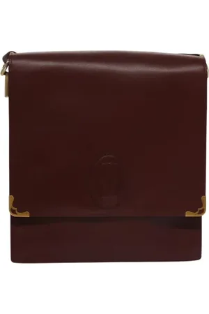 Cartier Pre-owned, Dames, Rood, ONE Size, Leer, Tweedehands leren schoudertassen