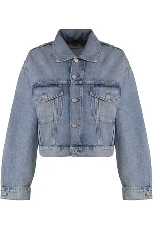 AGOLDE Jassen, Dames, Blauw, S, Katoen, Katoenen Denim Jack met Voorzakken