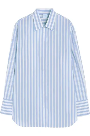 Aspesi Blouses & Shirts, Dames, Blauw, 3Xs, Gestreept Overhemd