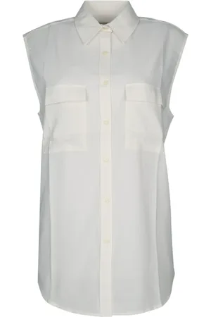 Calvin Klein Blouses & Shirts, Dames, Wit, XS, Katoen, Katoen Voile NS Overhemd