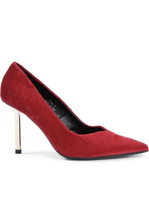 19V69 Italia Schoenen, Dames, Rood, 37 EU, Rode Velvet Pumps met Puntige Neus