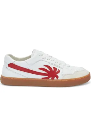 Palm Angels Schoenen, Heren, Wit, 41 EU, Witte Sneakers met Palm Tree Motif