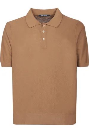 TAGLIATORE Tops, Heren, Bruin, S, Katoen, Polo met korte mouwen