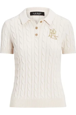 Ralph Lauren Truien, Dames, Wit, S, Katoen, Natrissa Korte Mouw Pullover