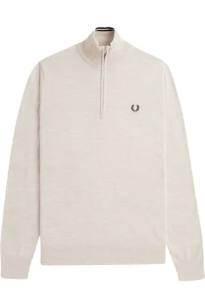 Fred Perry Truien, Heren, , M, Wol, Klassieke Halve Rits Merinowollen Trui