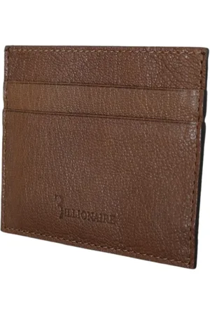 BILLIONAIRE Accessoires, Heren, Bruin, ONE Size, Leer, Bruin leren kaarthouderportemonnee
