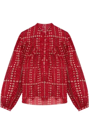 Isabel Marant Blouses & Shirts, Dames, Rood, S, Katoen, Rode Katoenen Overhemd
