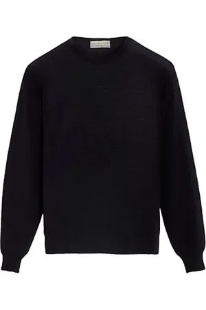 FILIPPO DE LAURENTIIS Truien, Heren, Blauw, L, Wol, Navy Blauwe Lichtgewicht Merinowollen Trui
