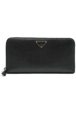 Prada Pre-owned, Dames, Zwart, ONE Size, Leer, Tweedehands leren portemonnees