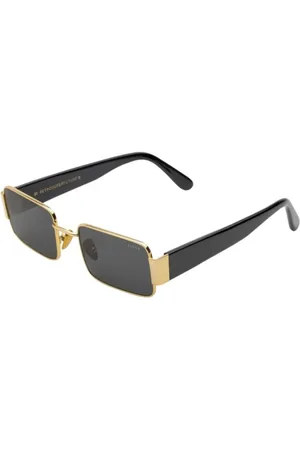 Retrosuperfuture Accessoires, unisex, Veelkleurig, ONE Size, Leer, Zwart & Goud Zonnebril